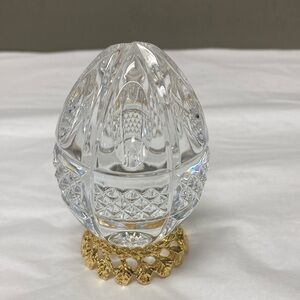 Waterford Crystal Egg with Gold Base